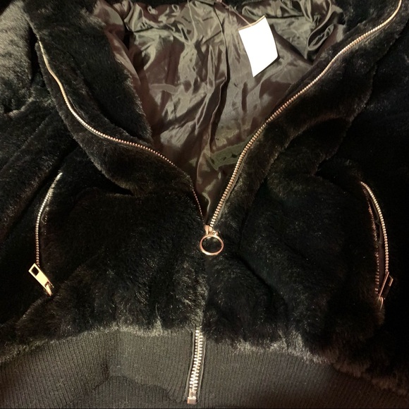 Faux Fur Bomber Jacket - Picture 7 of 8